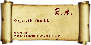 Rojcsik Anett névjegykártya