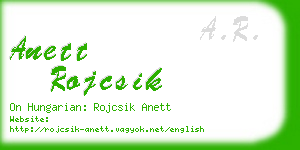 anett rojcsik business card
